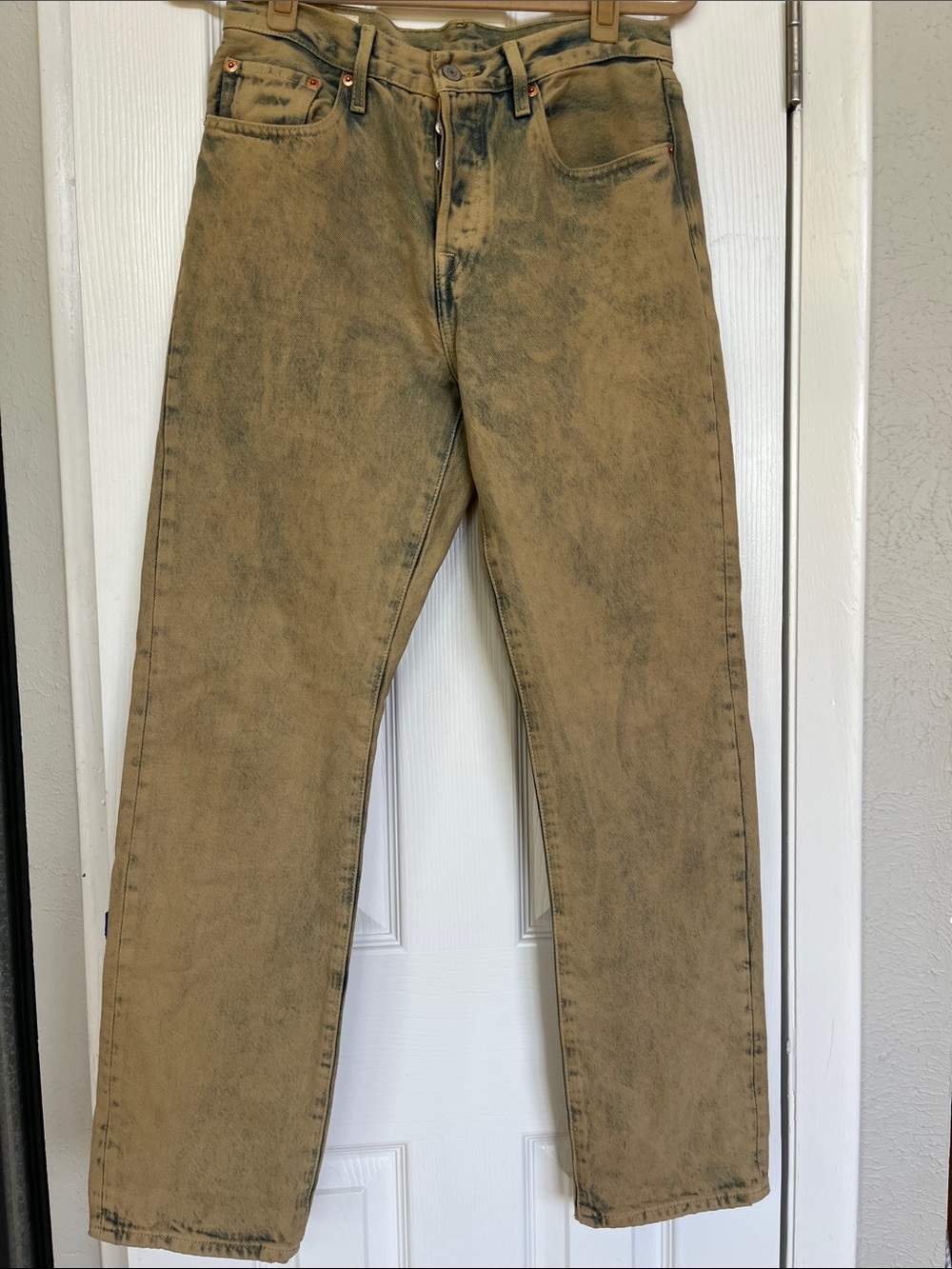 Levi's Two-Tone Washed Blue and Tan Denim Jeans